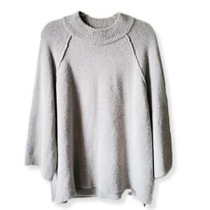 Women Workshop Republic Sweater L Gray Lagenlook Minimalist Neutral Cabin Fall